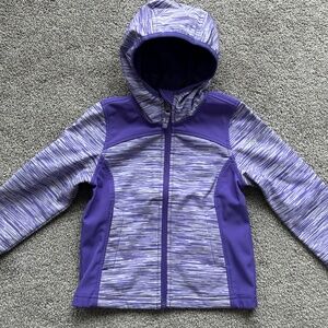 Free Country Purple Fleece Lined Lightweight Girls Hooded Jacket Size 4